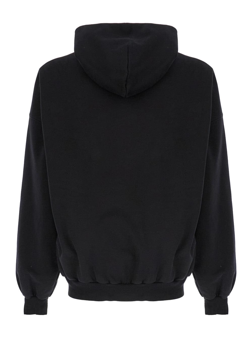 Balenciaga Women 'Beverly Hills' Oversized Black Hoodie With Logo Print In Cotton Woman