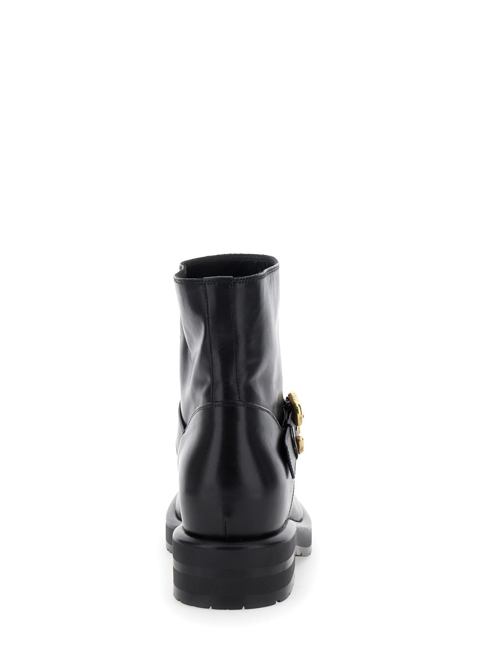 Chloé Women 'Coddington' Black Ankle Boots With Paddington Buckle In Leather Woman