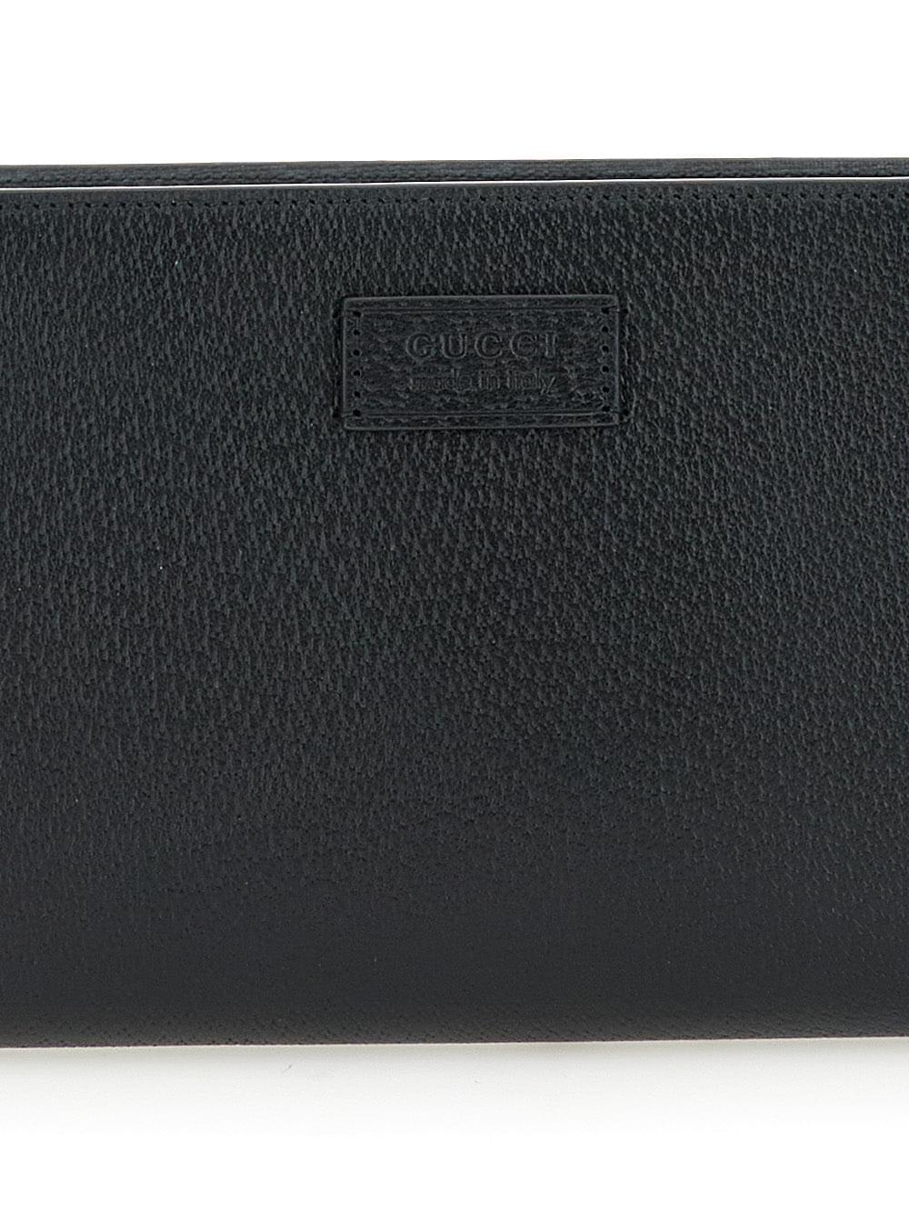 Gucci Men Super Mini Crossbody Bag With Logo Patch In Leather Man