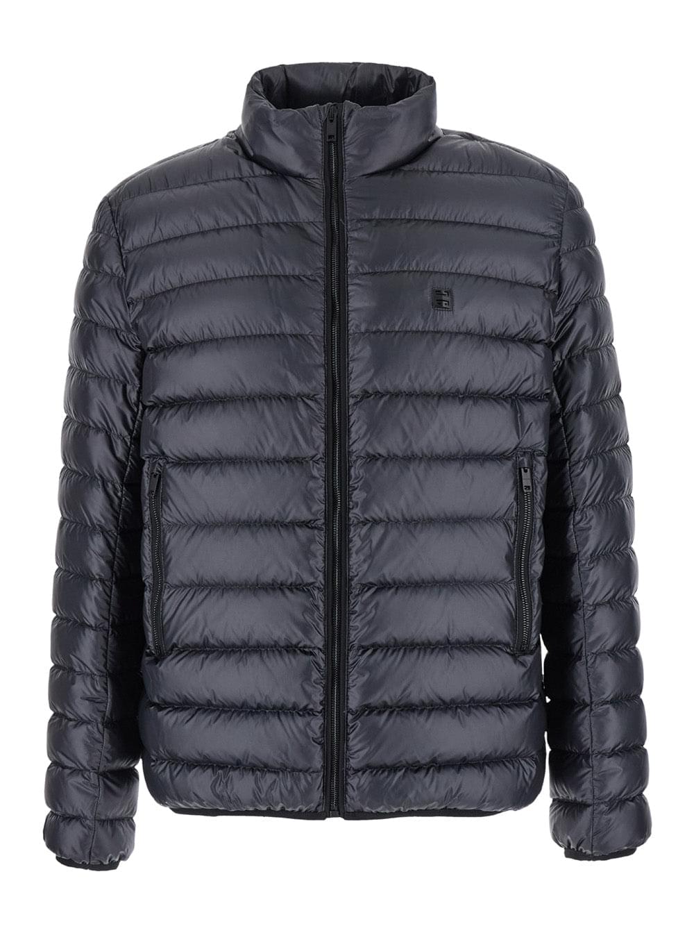Givenchy Men Black High Neck Down Jacket With Logo Detail In Tech Fabric Man