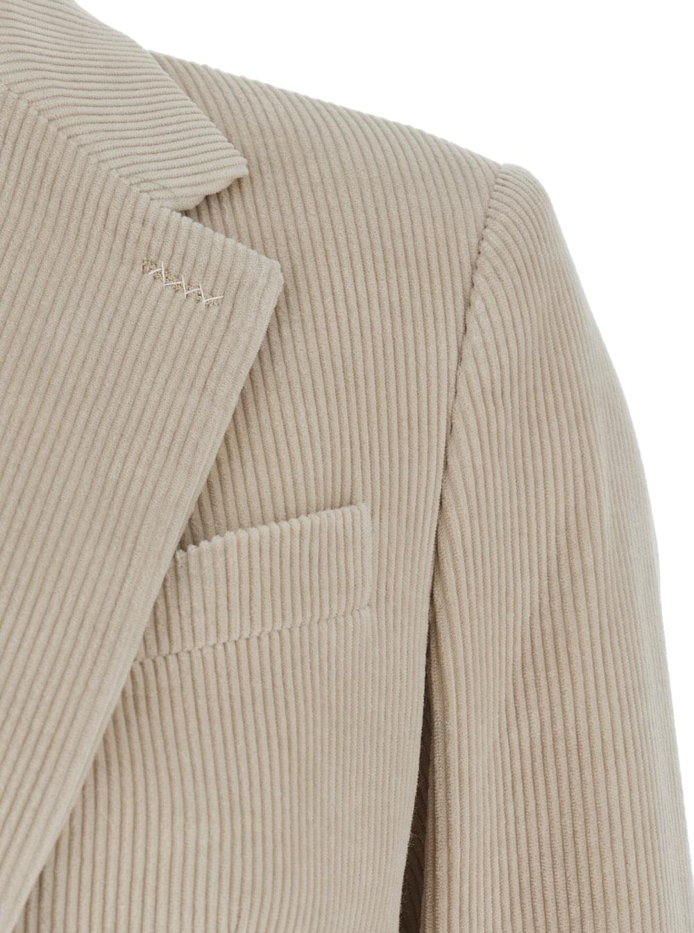 Max Mara Women 'Kuban' Beige Single-Breasted Jacket With Notched Revers In Cotton Blend Woman