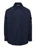 Thom Browne Men Oversized Blue Shirt With Patch Pockets In Polyamide Blend Man