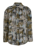 Bottega Veneta Women Multicolor Overshirt With Pointed Collar In Brushed Wool Woman
