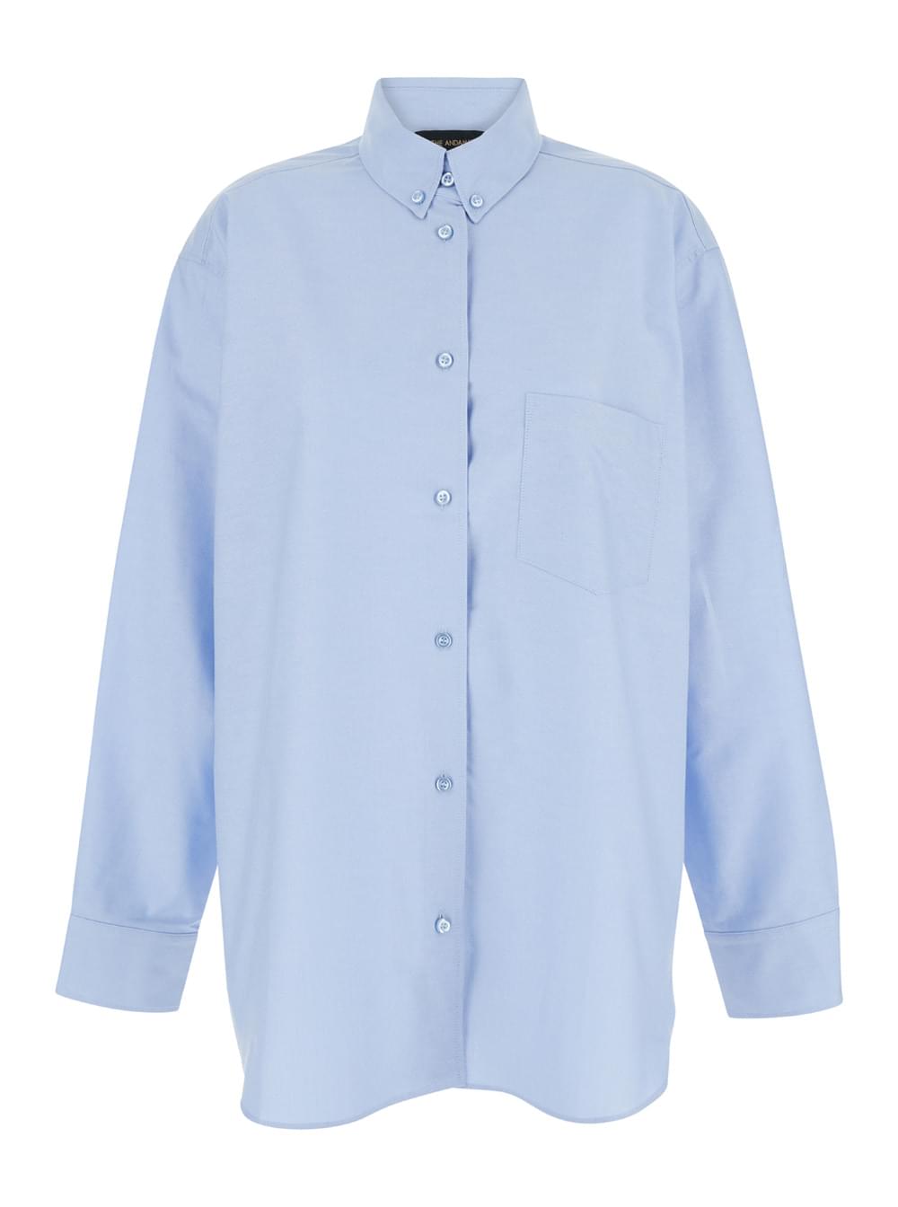 The Andamane Women Light Blue Shirt With Buttons In Cotton Blend Woman