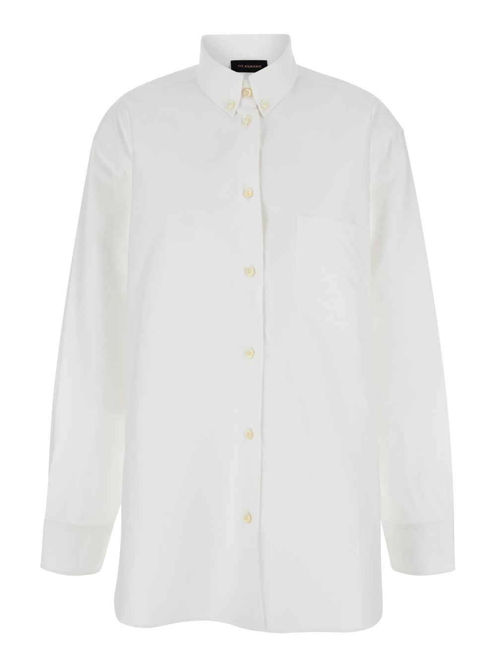 The Andamane Women White Shirt With Buttons In Cotton Blend Woman