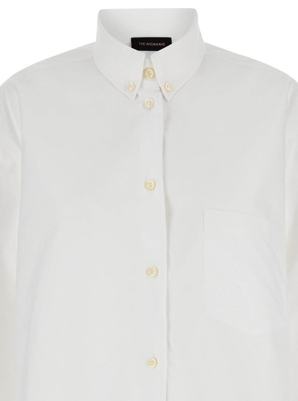 The Andamane Women White Shirt With Buttons In Cotton Blend Woman