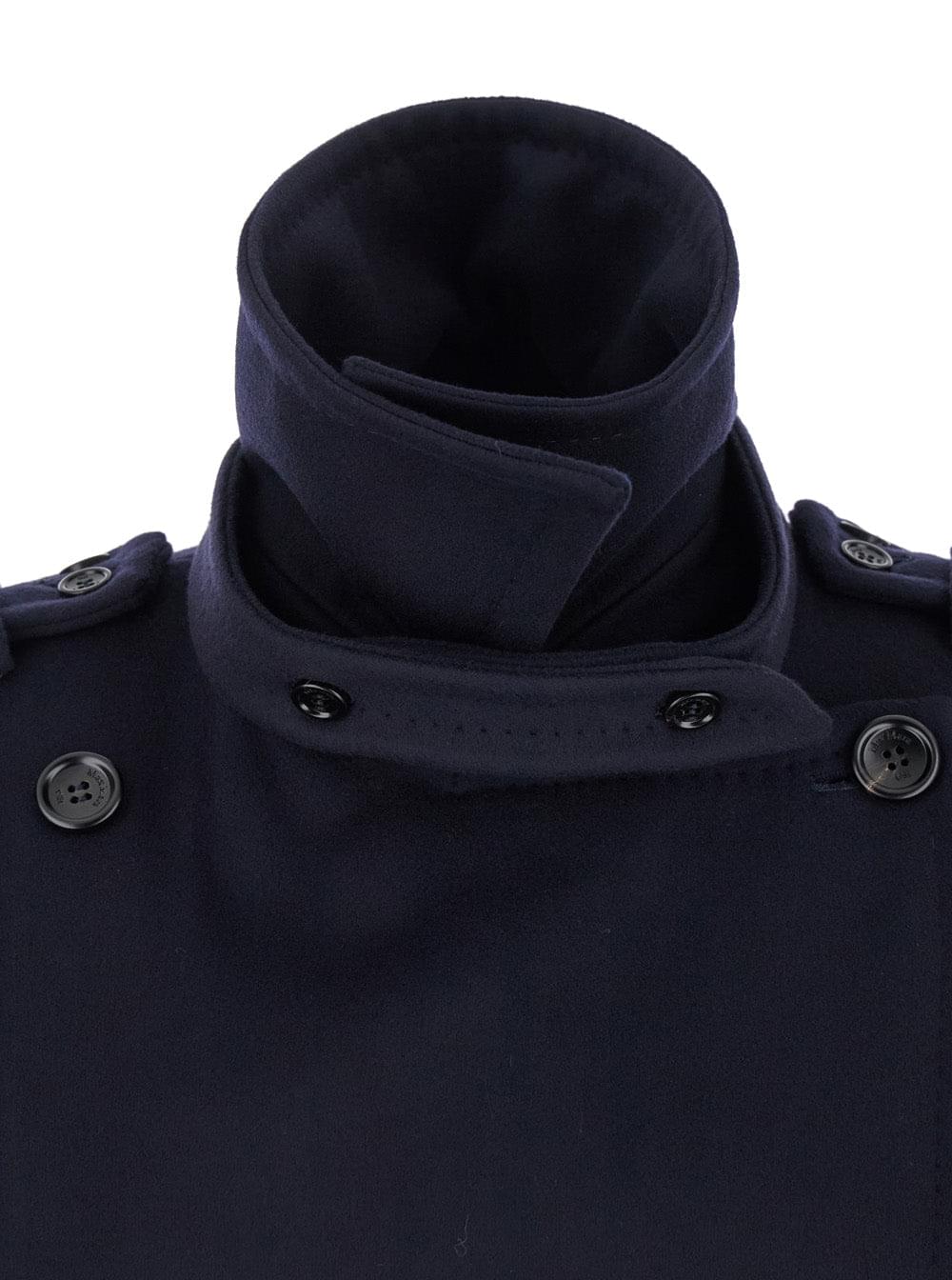 Max Mara Women 'Laveno' Blue Double Breasted Jacket With Wide Pointed Lapels In Virgin Wool Blend Woman