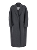 Max Mara Women 'Asburgo' Grey  Coat With Notched Revers In Virgin Wool Blend Woman
