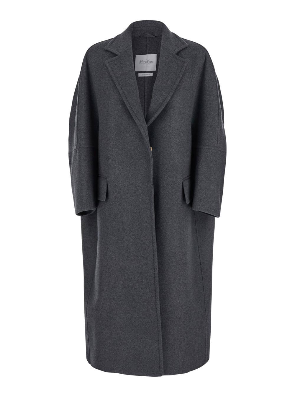Max Mara Women 'Asburgo' Grey  Coat With Notched Revers In Virgin Wool Blend Woman