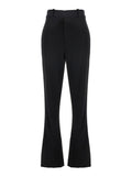 Bottega Veneta Women Black Flared Pants With Belt Loops In Viscose Blend Woman
