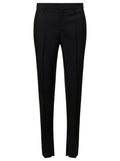 Gucci Women Black Slim Pants With Horsebit Detail In Mohair And Wool Woman