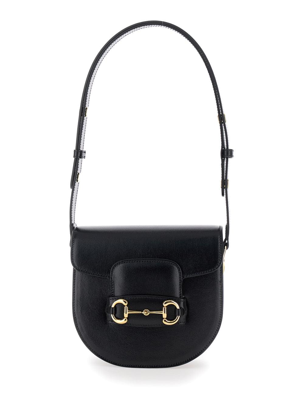 Gucci Women 'Gucci Horsebit 1955' Mini Black Shoulder Bag With Horsebit Detail In Leather Woman