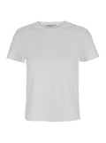 Max Mara Women 'Nerina' White Crewneck T-Shirt With Tonal Logo Lettering On The Front In Cotton Woman
