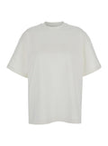Jil Sander Women White Crewneck T-Shirt With Tonal Logo Print On The Front In Cotton Woman