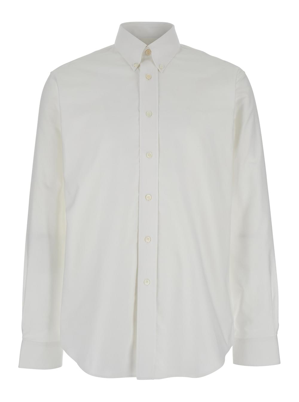 Givenchy Men White Shirt With Logo Embroidered On The Front In Cotton Man