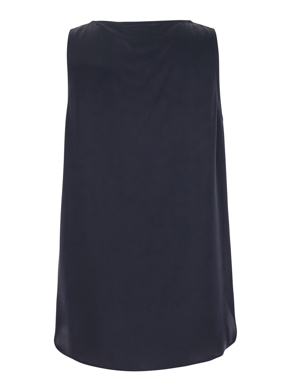 Max Mara Women 'Filly' Blue Sleeveless Top With Round Neck In Silk Woman