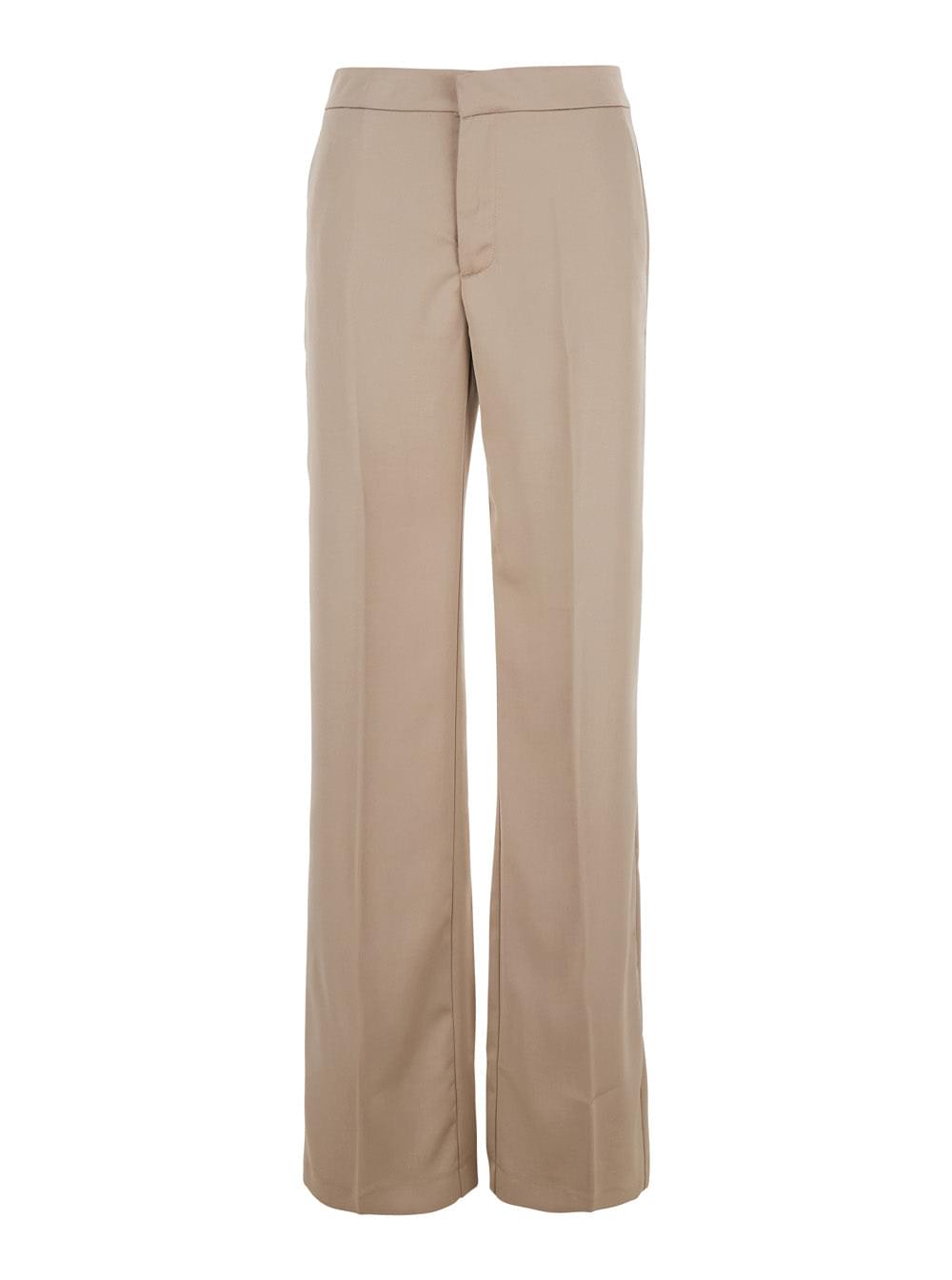The Andamane Women Beige Pants With Pences On The Front In Tech Fabric Woman