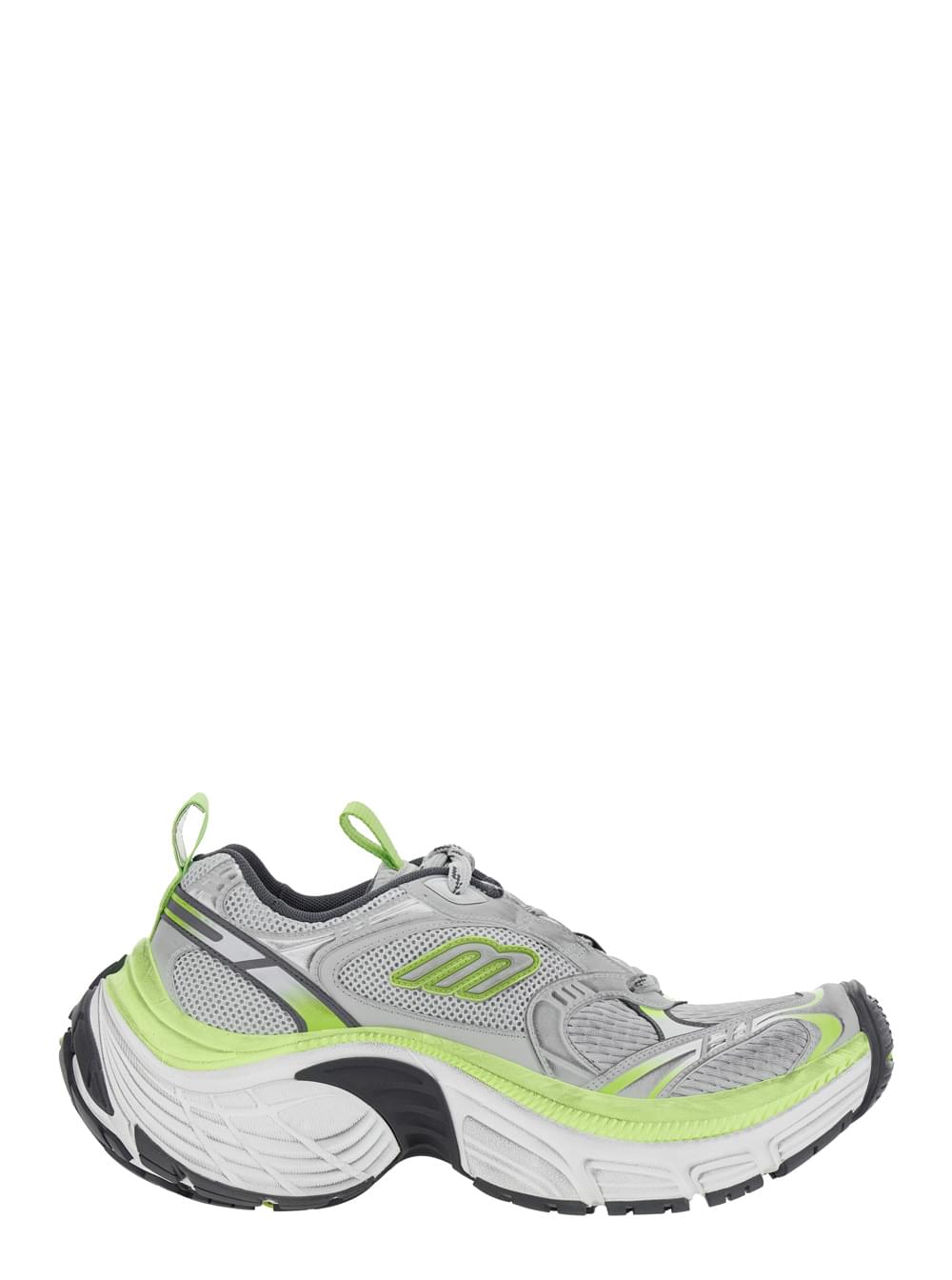 Balenciaga Men '10Xl' Grey Sneakers With Embossed Logo On The Tongue In Tech Fabric Man