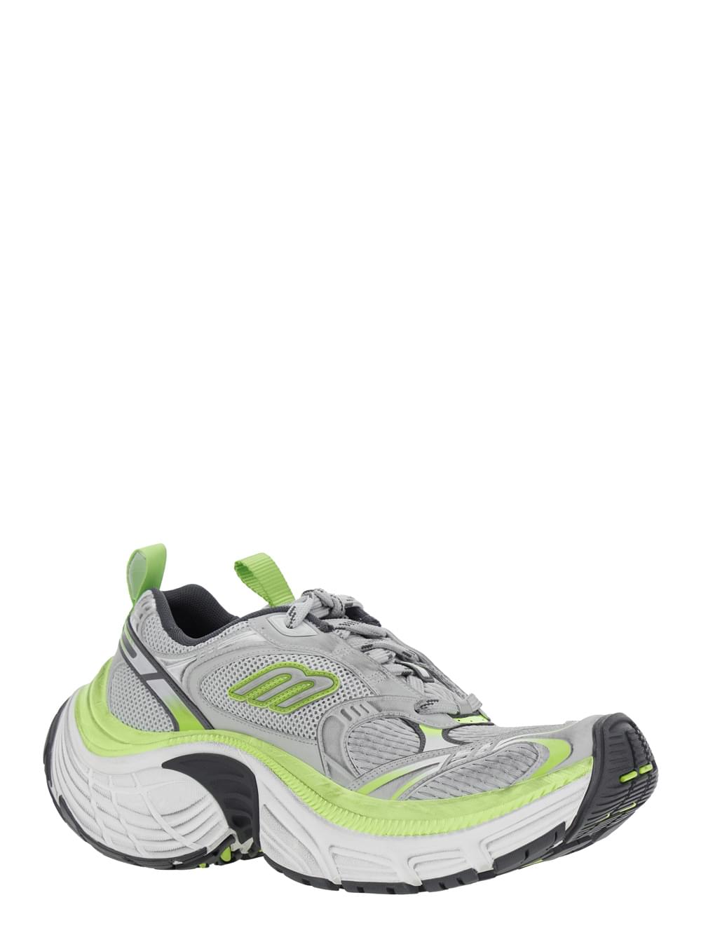 Balenciaga Men '10Xl' Grey Sneakers With Embossed Logo On The Tongue In Tech Fabric Man