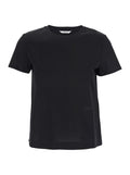Max Mara Women Black T-Shirt With Logo Embroidered On The Front In Cotton Woman