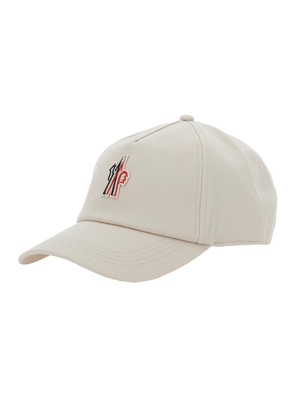 Moncler Grenoble Men Grey Baseball Cap With Logo Embroidery In Cotton Man