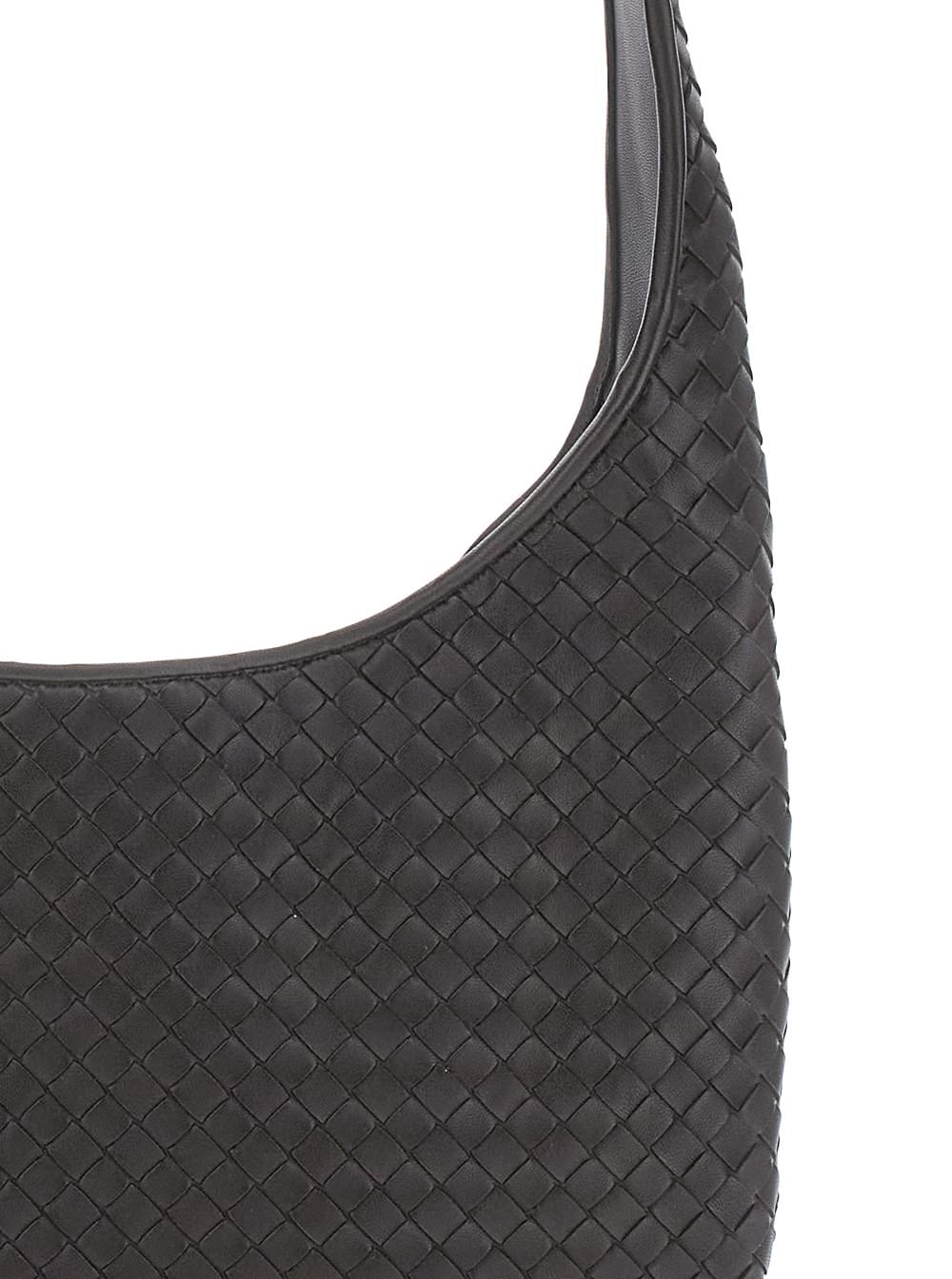 Bottega Veneta Men Brown  Crossbody Bag With Top Zip Closure And Intreccio Motif In Leather For Men