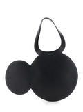 Coperni Women 'Mickey' Black Handbag With Cut-Out Handle And Logo Lettering On The Front In Leather Woman