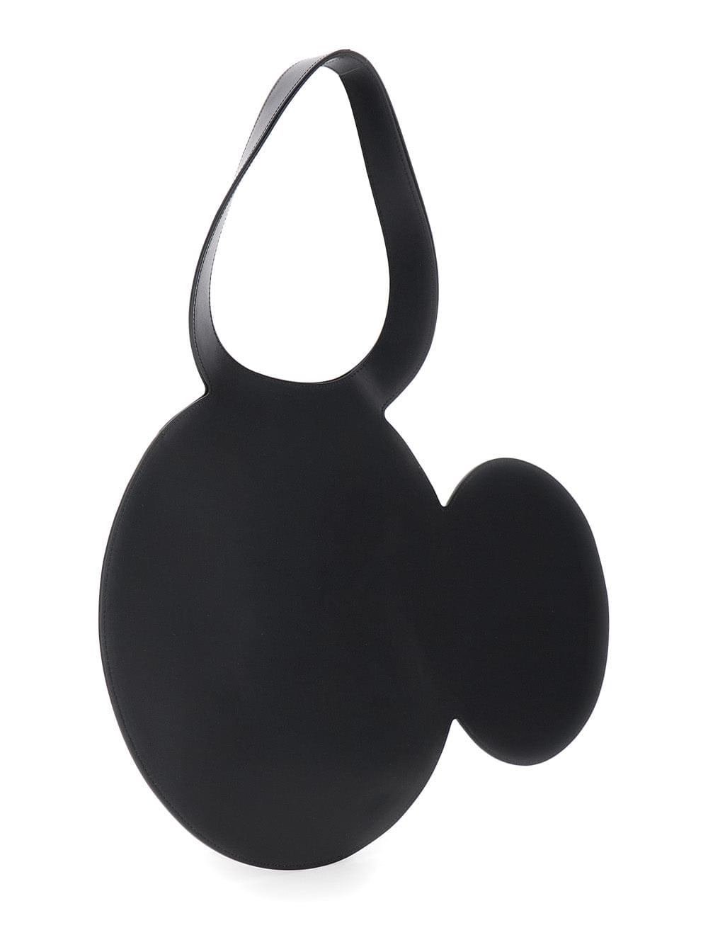 Coperni Women 'Mickey' Black Handbag With Cut-Out Handle And Logo Lettering On The Front In Leather Woman
