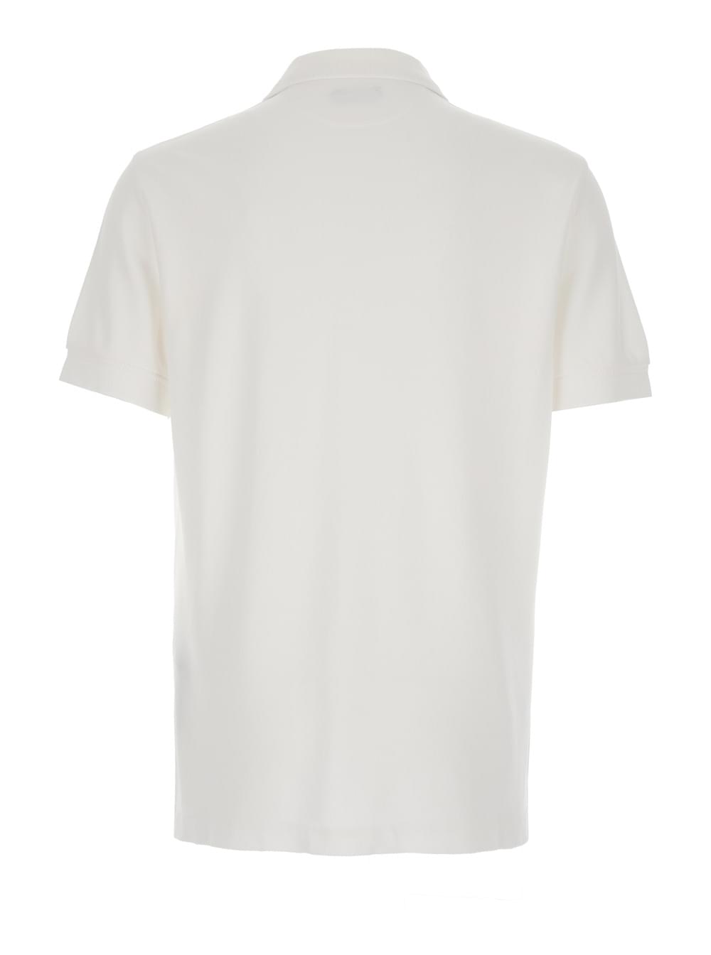 Tom Ford Men White Polo Shirt With Classic Collar In Cotton Blend Man