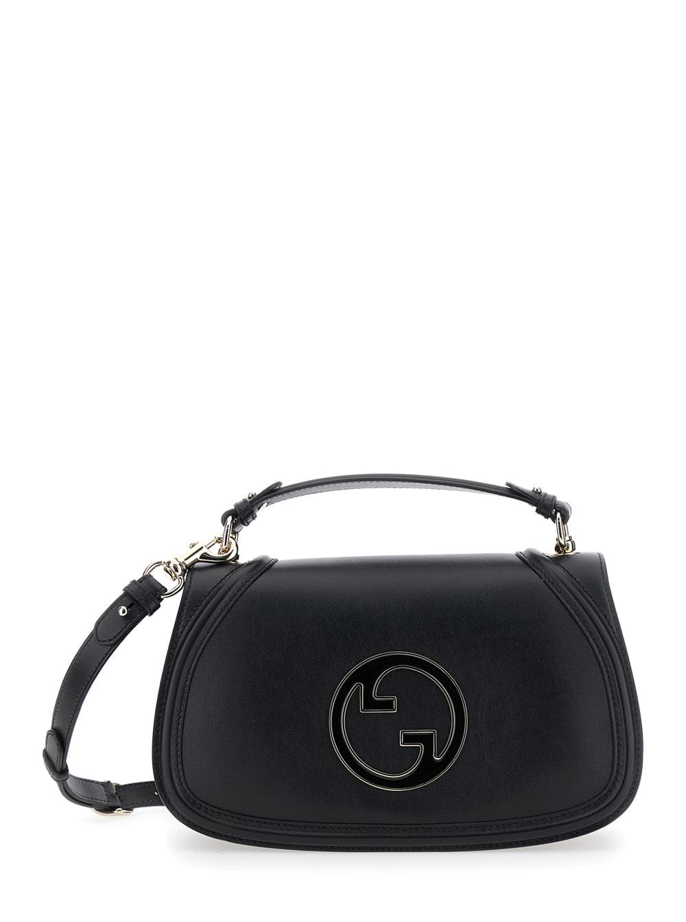 Gucci Women 'Blondie' Black Handbag With Gg Logo Plaque On The Front In Leather Woman