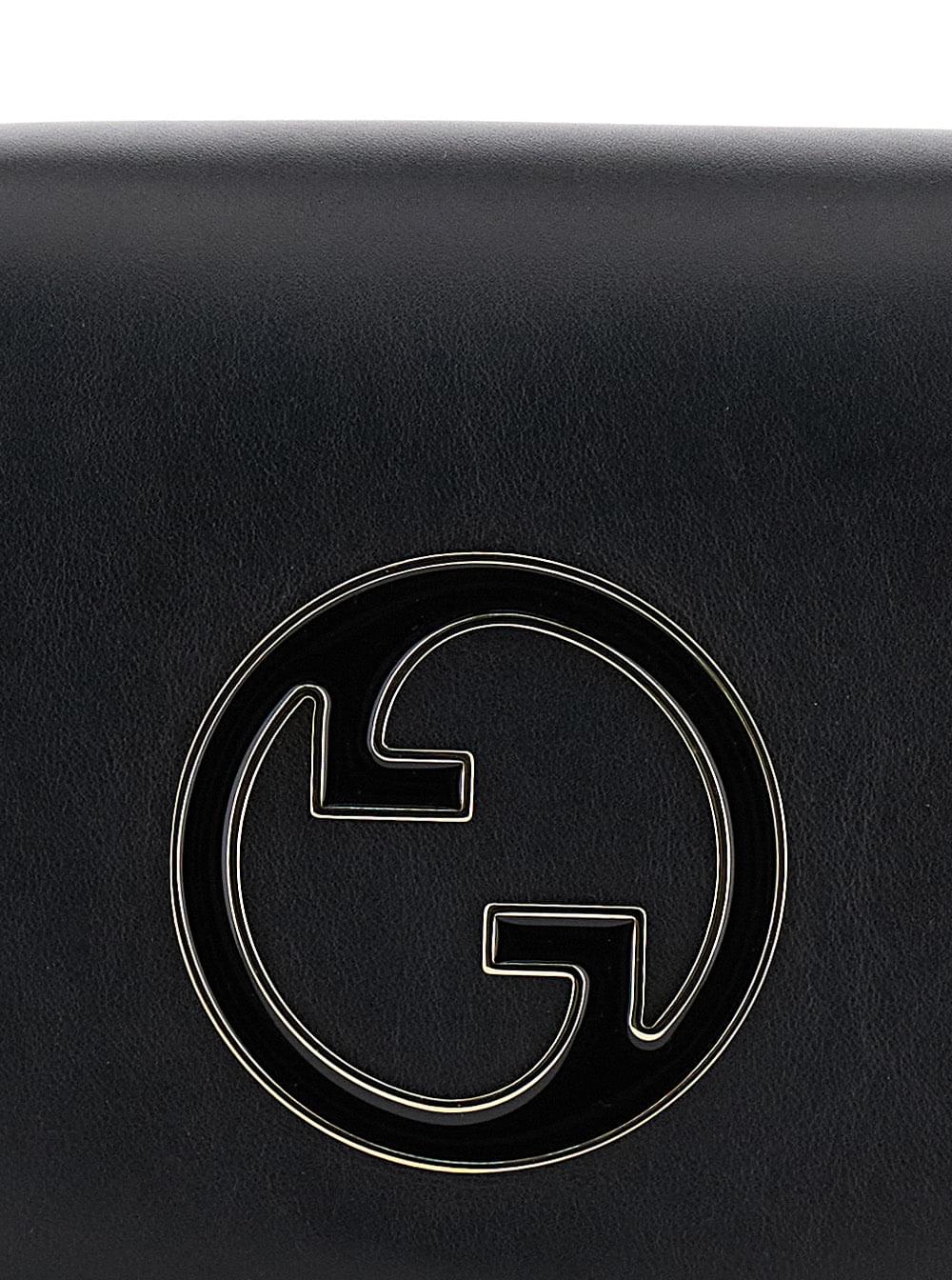 Gucci Women 'Blondie' Black Handbag With Gg Logo Plaque On The Front In Leather Woman