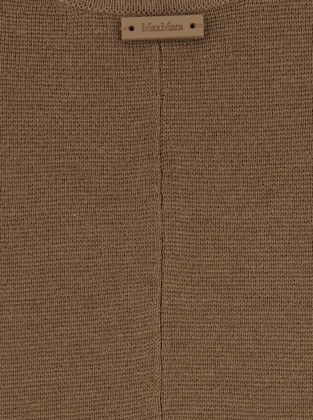 Max Mara Women 'Aceri' Brown Dress With Round Neck And Rear Single Slit In Wool Woman