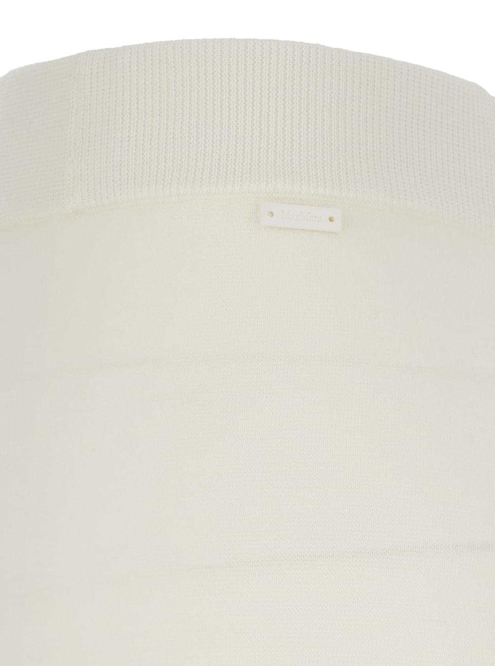 Max Mara Women 'Nigeria' White Pants With Elastic Waist And Wide Leg In Wool Woman