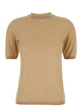 Max Mara Women 'Gerico' Beige Crewneck Sweater With Short Sleeves In Wool Woman