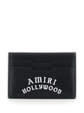 Amiri Men Black Card Holder With Logo Lettering On The Front And Embossed Logo On The Rear In Leather Man