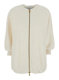 Max Mara Women 'Cirino' White Crewneck Knit Jacket With Logo Patch On The Rear In Wool And Cashmere Woman