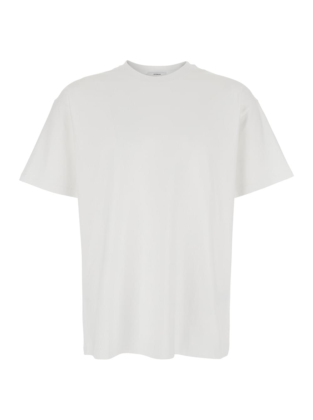 Givenchy Men White Crewneck T-Shirt With Logo Lettering On The Rear In Cotton Man