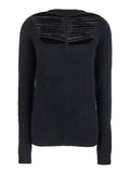 Rick Owens Women Black Sweater With Distressed Effect And Cut-Out Details On The Front In Alpaca Blend Woman