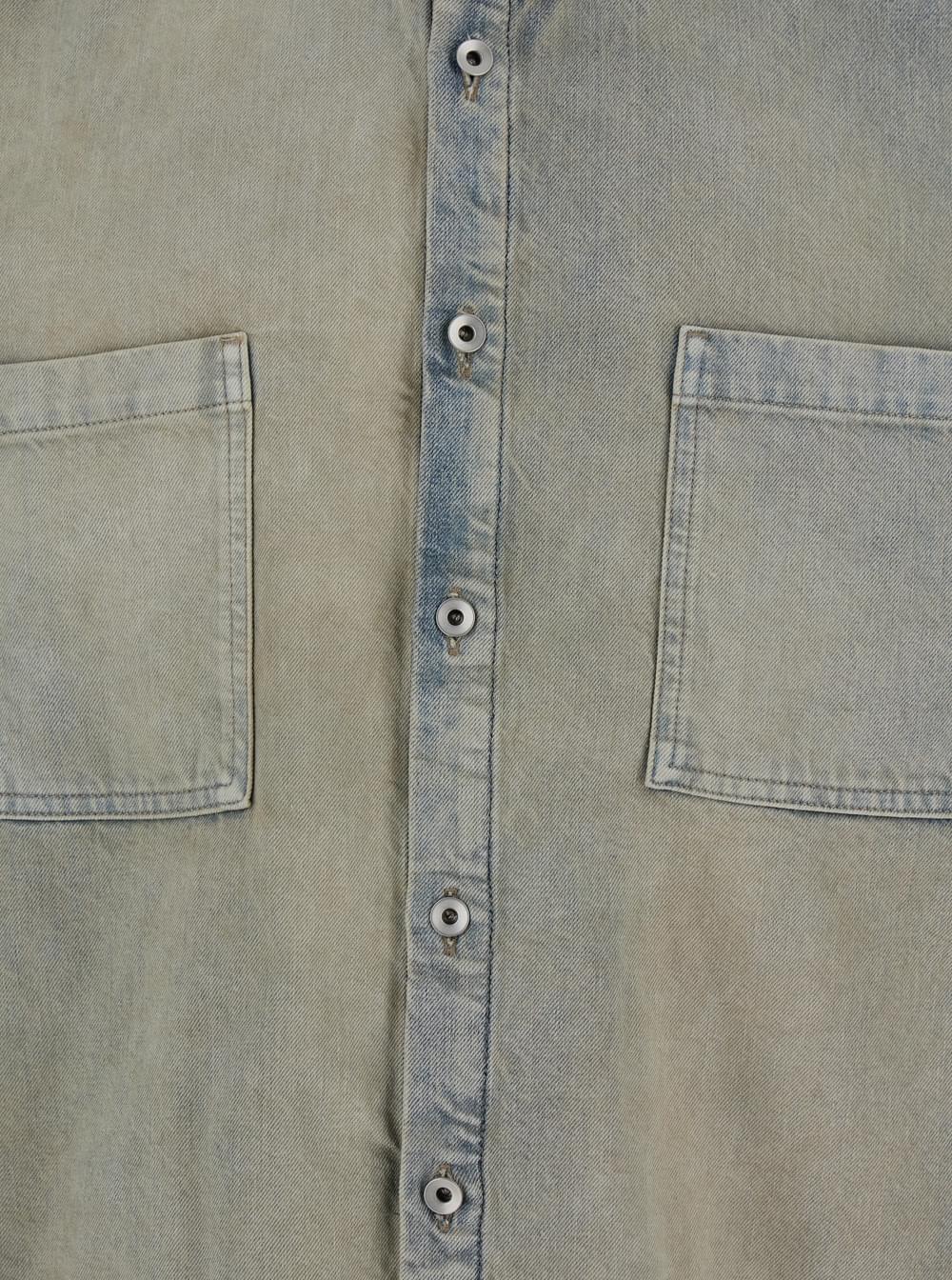 Drkshdw Men Light Blue Jacket With Classic Collar And Drawstring Detail On The Waist In Denim Man