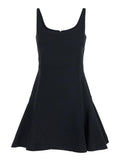 Givenchy Women Black Mini Dress With Flared Skirt And Square Neckline In Viscose Blend Stretch Woman