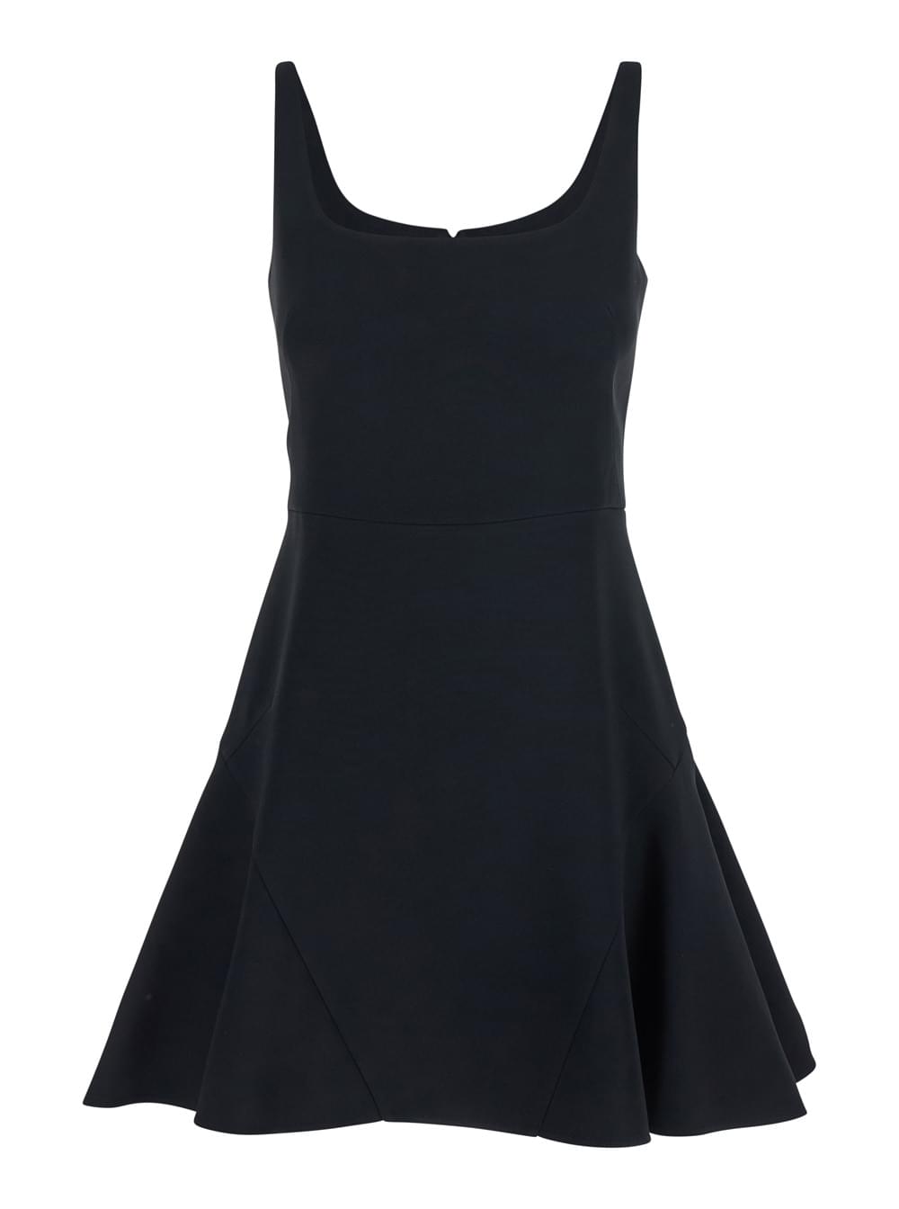 Givenchy Women Black Mini Dress With Flared Skirt And Square Neckline In Viscose Blend Stretch Woman