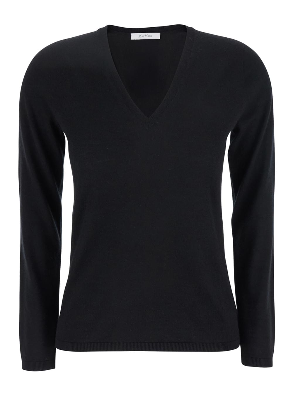 Max Mara Women Black V-Neck Sweater In Cashmere Woman