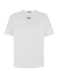 Diesel Men 'T-Adjust-Od' White T-Shirt With Logo Patch On The Front In Cotton Man