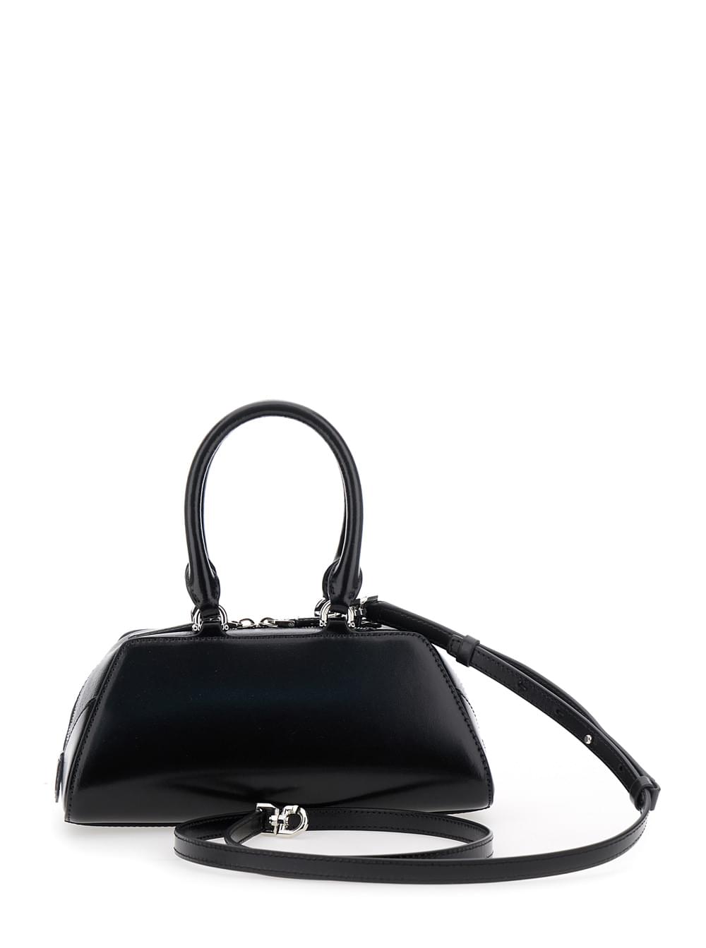 Givenchy Women Black Antigona East West' Mini Handbag With Adjustable And Removable Shoulder Strap And Logo Lettering On The Front In Leather For Women