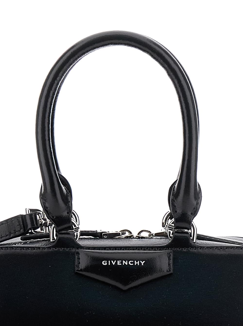 Givenchy Women Black Antigona East West' Mini Handbag With Adjustable And Removable Shoulder Strap And Logo Lettering On The Front In Leather For Women