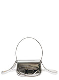 Diesel Women '1Dr' Silver Shoulder Bag  With Oval D Patch In Laminated Leather For Women