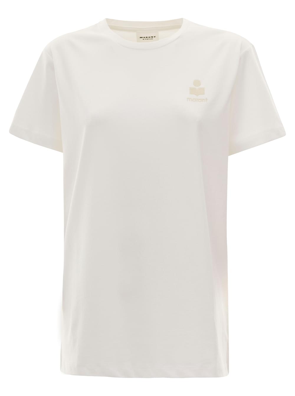 Isabel Marant Etoile Women 'Aby' White T-Shirt With Crew Neck And Short Sleeves In Cotton For Women