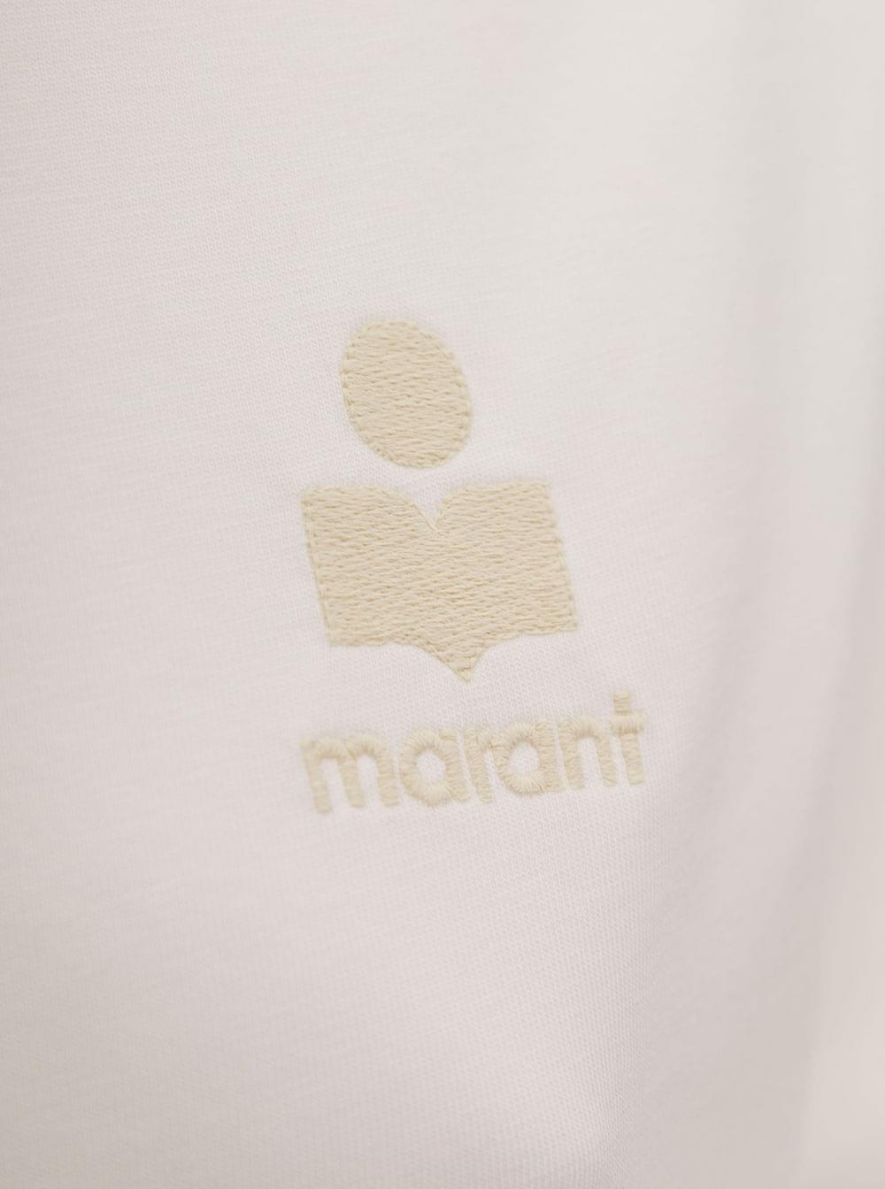 Isabel Marant Etoile Women 'Aby' White T-Shirt With Crew Neck And Short Sleeves In Cotton For Women