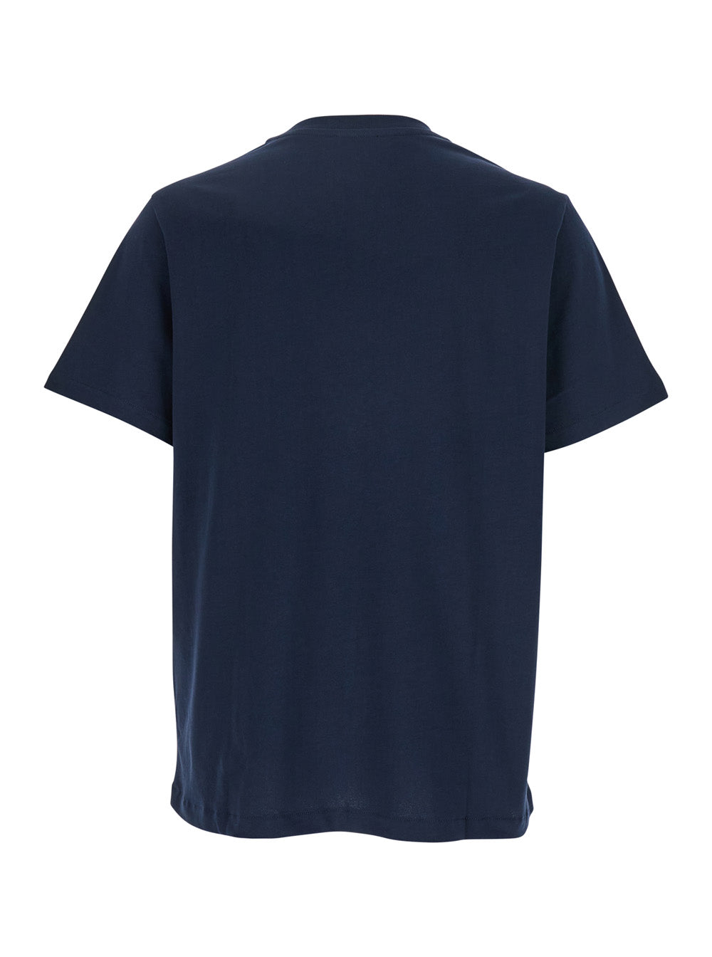A.P.C. Men Blue Crew Neck T-Shirt With Embroidered Logo On Front In Cotton Man