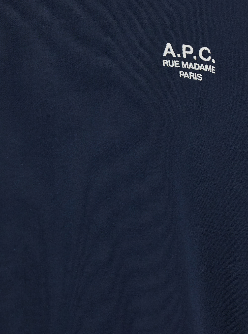 A.P.C. Men Blue Crew Neck T-Shirt With Embroidered Logo On Front In Cotton Man